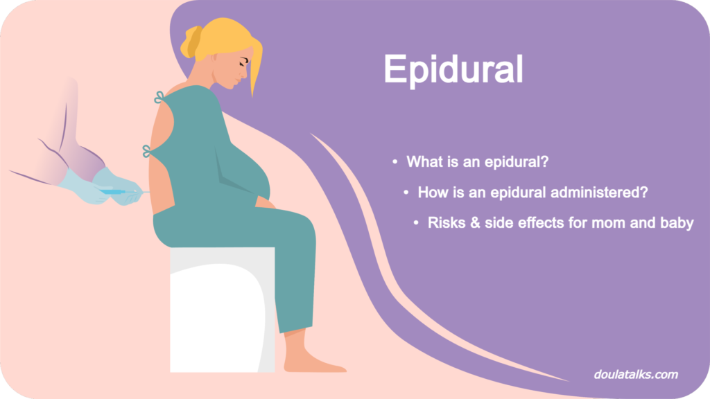 Epidural being injected to a pregnant woman during labor